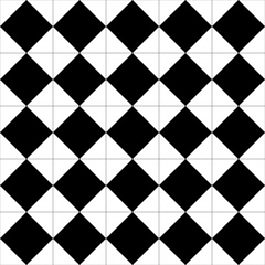 Seamless vector pattern. Classic geometric tiles background. Black and white interior tilling texture with squares and pentagon shapes.