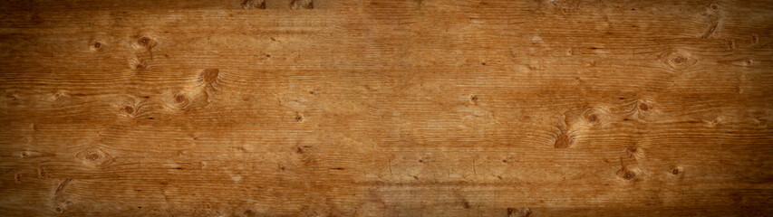 Old brown rustic dark grunge wooden timber wall table texture - wood background banner panorama