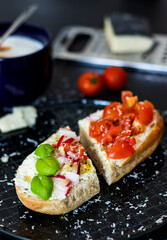 Bruschetta with tomato and basil