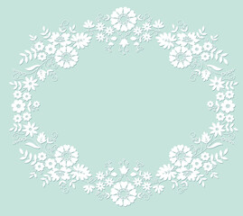 White flower frame
