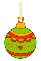 Christmas cartoons clip art. Christmas ball clipart vector illustration