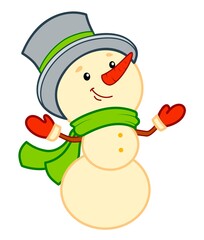 Christmas cartoons clip art. Snowman clipart vector illustration