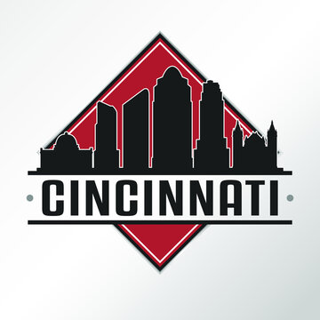 Cincinnati, OH, USA Skyline Logo. Adventure Landscape Design Vector Illustration.