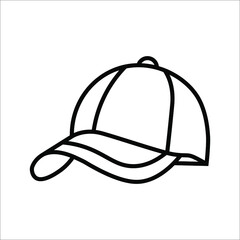 Baseball hat sketch icon for web, mobile and infographics. Baseball hat vector icon on white background. color editable eps 10
