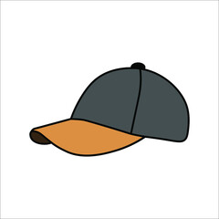 Baseball hat sketch icon for web, mobile and infographics. Baseball hat vector icon on white background. color editable eps 10