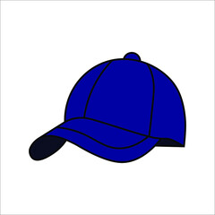 Baseball hat sketch icon for web, mobile and infographics. Baseball hat vector icon on white background. color editable eps 10