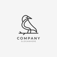 simple bird logo line art icon perfect for modern company