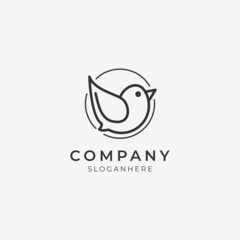 line art bird logo icon minimalist perfect for modern company