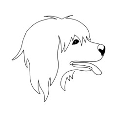 Isolated vector portrait of a Shepherd dog, line art style