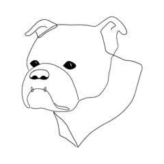 Isolated vector portrait of a dog, line art style