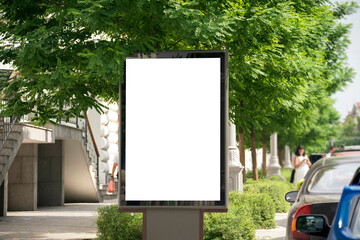 vertical blank city billboard for adverts mockup