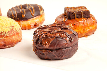 Set of special handmade brioche doughnut desserts