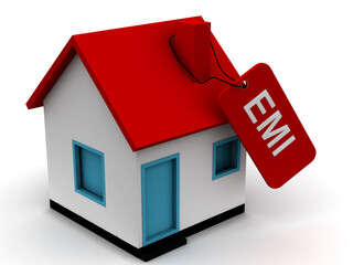 Home loan EMI concept made with 3d rendering....
