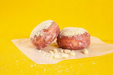Blueberry custard filled pie doughnut dessert
