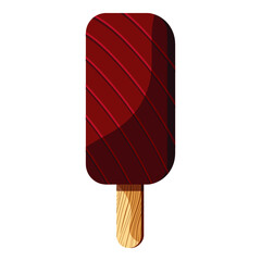 Chocolate ice cream stick. Vector illustration