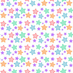 Hand Drawn Stars Seamless Pattern