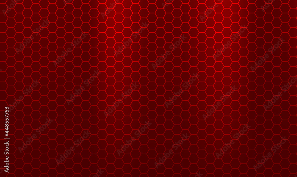 Poster abstract dark red futuristic background with hexagonal pattern. honeycomb pattern. linear website te