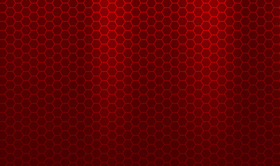 Abstract dark red futuristic background with hexagonal pattern. Honeycomb pattern. Linear website template on red backdrop. Honey comb hexagon pattern red design. Vector illustration EPS10.
