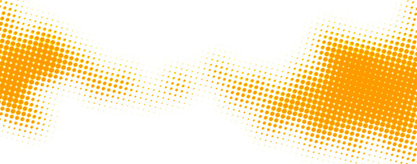 Yellow abstract halftone dotted spot..