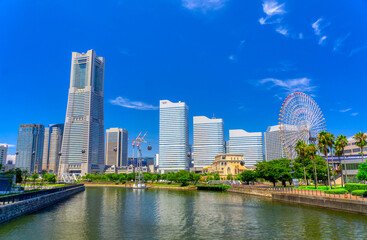 Naklejka premium 横浜風景 2021 みなとみらい