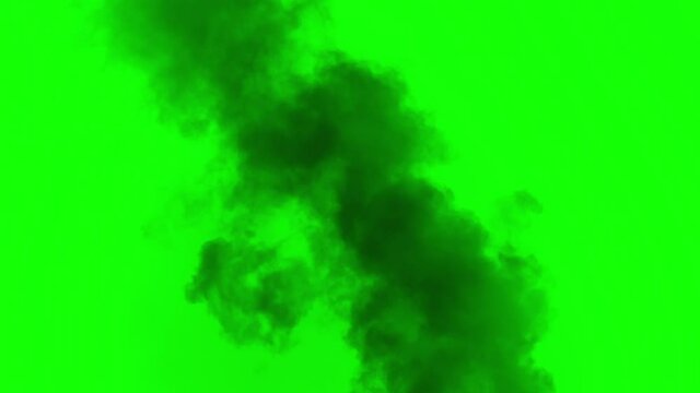 Smoke on the Site of Airstrike. Alpha Channel. Black smoke rises from a large burning object. Ideal for simulating burned equipment and buildings in the middle distance from the camera