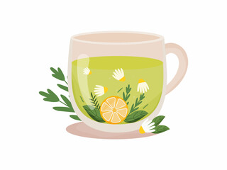 Cup of herbal tea. Hot drinks. - obrazy, fototapety, plakaty