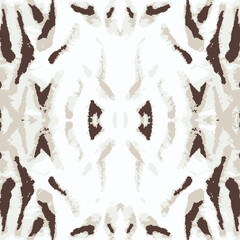 Vector Wild Cat Textile. Brown Watercolor Seamless. Jungle Paint. Chocolate Summer Stripes. Vector Animal Skin Repeat Design. Trendy Modern Pattern. Watercolor Paper. Tie Dye Wildlife Stripes.