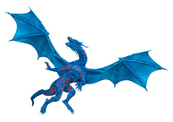 3D Rendering Fairy Tale Dragon on White