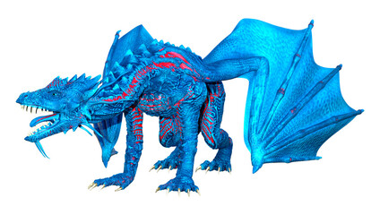 3D Rendering Fairy Tale Dragon on White
