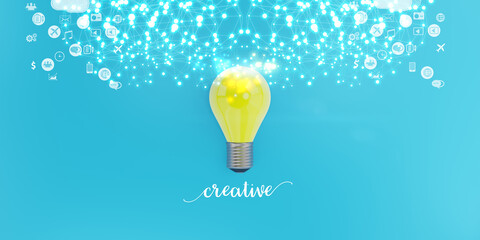 creative idea and innovation concept, 3d illustration