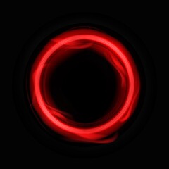 Red energy circle template. Round frame with flashes plasma waves