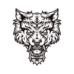 Angry werewolf head