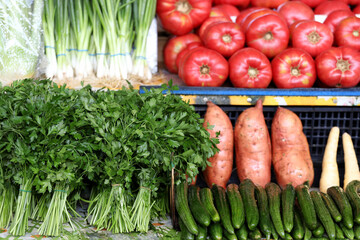 Various of vegetables on a market
