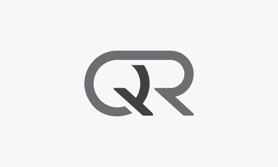 letter QR logo isolated on white background.