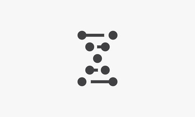 dotted letter N logo concept isolated on white background.