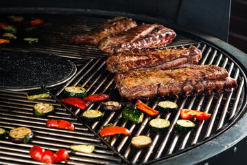vegetables on the grill over low heat for preparing
