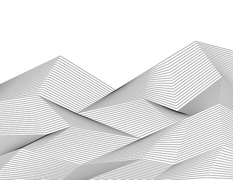 White black color. Linear background. Design elements. Poligonal lines. Protective layer for banknotes, certificates template. Vector Vector lines of different thicknesses from thin to thick EPS 10