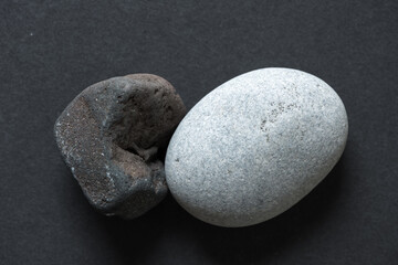 black and white stones
