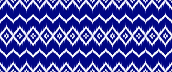 Wall murals Dark blue Abstract, fabric morocco, geometric ethnic pattern seamless flower color oriental. Background, Design for fabric, curtain, carpet, wallpaper, clothing, wrapping, Batik, vector illustration ,carpet.