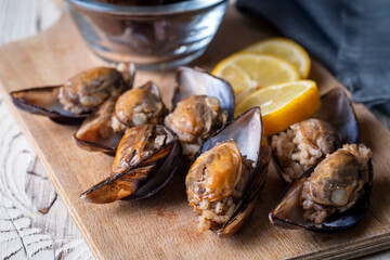 Turkish Street Food Stuffed Mussels with Lemon - Midye Dolma