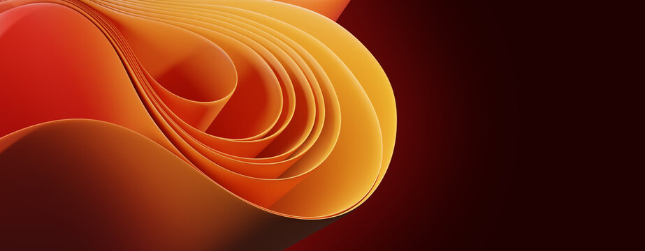abstract background with colorful curvy elements in orange tones