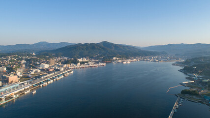 《宮城県》気仙沼市の朝の街並み