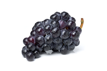 bunch of black grapes isolated on white