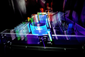 dj mixer in nightclub
