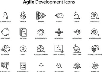 Agile Development Icons , vector - obrazy, fototapety, plakaty