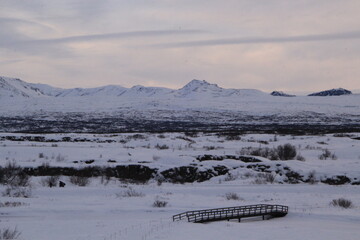 snow covered mountains in Iceland