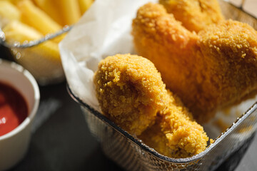 fried wings close up