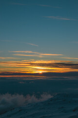 sunset over the mountains