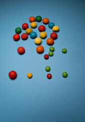 close-up of colored sprinkles