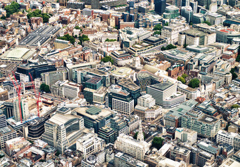 Aerial view of London homes as seen from helicopter